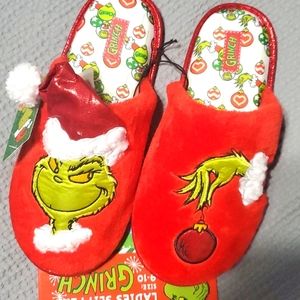 Ladies Grinch Slippers 2022